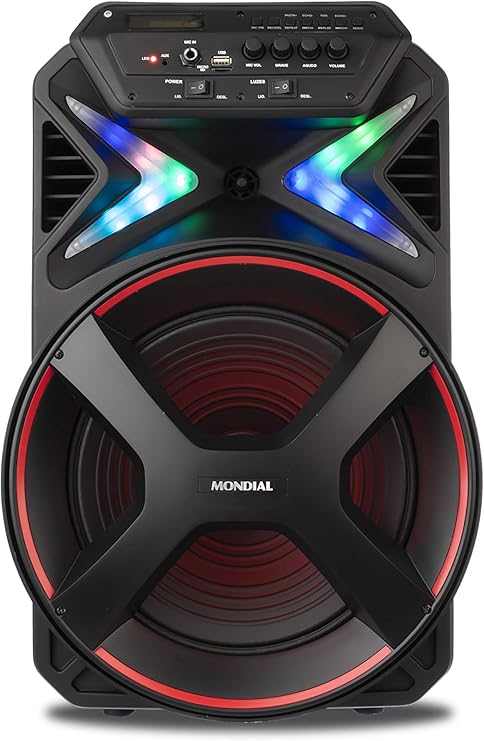  Caixa Amplificada Connect Lights, Preto/Vermelho, 400W