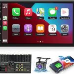 FINYQBET Automotivo Multimídia 7 Polegadas com Carplay, Bluetooth, Tela Sensível ao Toque HD, Câmera de Ré 170°- Compatível com Carros e Caminhões, Ideal para Motoristas que Buscam Segurança