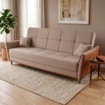 Sofá Cama Sérvia 2,00m Bege Linho Rustico – King House