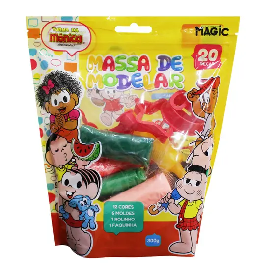 Massinha De Modelar Turma Da Mônica Infantil Com Moldes Espátula e Rolinho Entretenimento Diversão – Magic kids