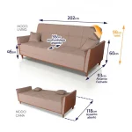 Sofá Cama Sérvia 2,00m Bege Linho Rustico – King House