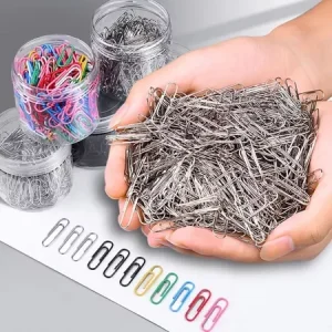 50/100 Clips de Papel Niquelado Colorido Prata Clipes de Papel Grande e Pequeno Papelaria Escritório