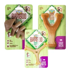 3 Brinquedo Bamboo Mordedor Para Cachorro Trukys Bacon