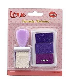 CARIMBO ROTATIVO LOVE BT C/1 (12 ESTAMPAS) + CARIMBEIRA – MOLIN 