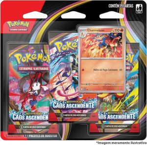 Pokémon TCG: Mega Evolução – Caos Ascendente – 3-Pack Blister – Português