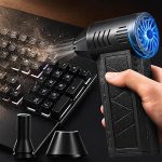 Mini Soprador de Ar para PC, Espanador Elétrico Portátil Sem Fio, Turbo Fan Recarregável USB-C de Alta Potência para Limpeza de Teclado, Computador e Carros