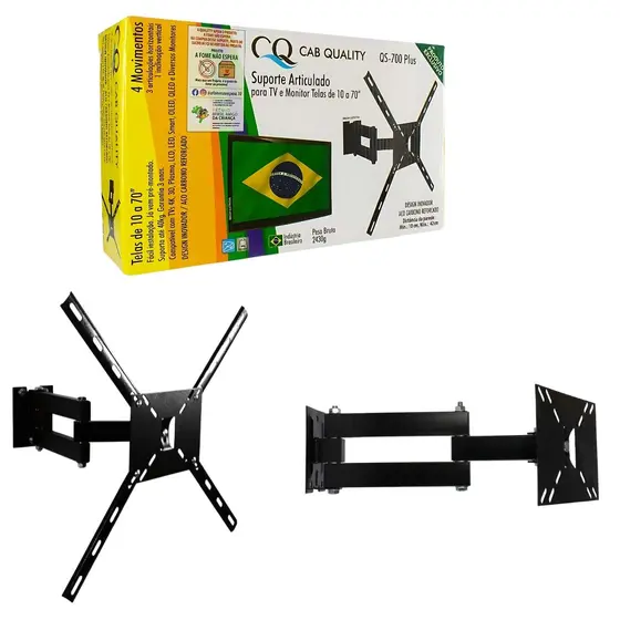 Suporte Articulado Retrátil com 4 Movimentos P/ Samsung Smart TV 70″ UHD 70au7700 – Cab Quality