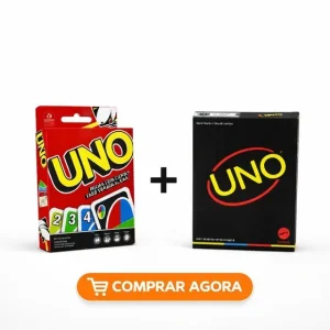 Jogo de Cartas Uno Black & UNO Baralho Alta Qualidade Cartas Diversão Entretenimento com Amigos