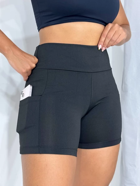 Kit 3 Short de Academia Feminino Fitness Suplex Cintura Alta Confortável Zero Trasparencia