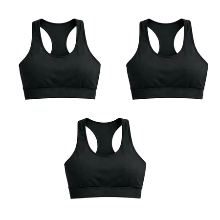 Kit 3 Tops Fitness Suplex Alto Sustentação, Zero Transparência DJX FITNESS sem bojo