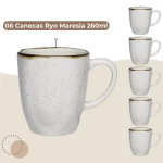 Jogo 6 Canecas Café Chá Ryo Maresia 260ml Oxford Porcelanas