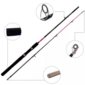 KIT DE PESCA ROSA MOLINETE CARINA 3000 COM VARA 1,5M 10-20 LB 2 PARTES