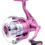KIT DE PESCA ROSA MOLINETE CARINA 3000 COM VARA 1,5M 10-20 LB 2 PARTES