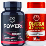 KIT Power Mulher – Cabelo Pele Unha Premium – 18 Vitaminas e Minerais + 1 Ômega 3 A-Z – 20 Vitaminas e Minerais