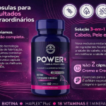 KIT Power Mulher – Cabelo Pele Unha Premium – 18 Vitaminas e Minerais + 1 Ômega 3 A-Z – 20 Vitaminas e Minerais