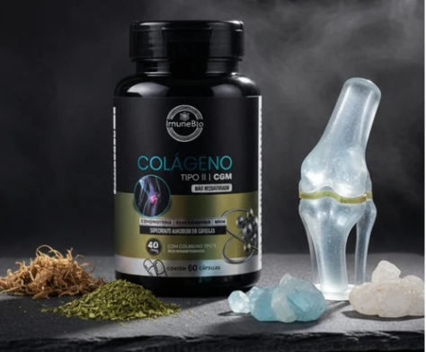Colágeno Tipo 2 CGM + Glucosamina + Condroitina + MSM 60 Caps; Premium