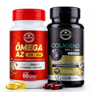 KIT 1 Ômega 3 A-Z – 20 Vitaminas e Minerais + EPA DHA + 1 Colágeno Tipo 2 + CGM Premium + Glucosamina + Condroitina