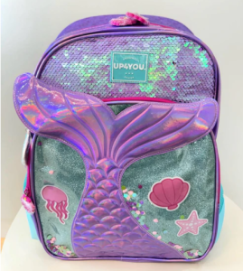 Mochila Costas Média Holográfica Sereia c/ Paetê