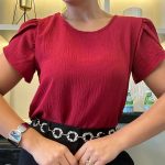 Blusa Megan Manga Bufante Tecido Duna do P ao G3