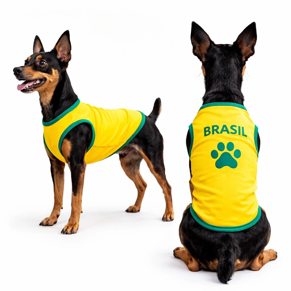 Regata Roupa Camiseta Brasil Copa Pet Cachorro Gato
