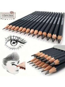 12 Peças Conjunto de Lápis de Desenho Profissional