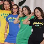 Vestido Copa do Mundo Feminino Curto Verde Brasil Casual Torcedora