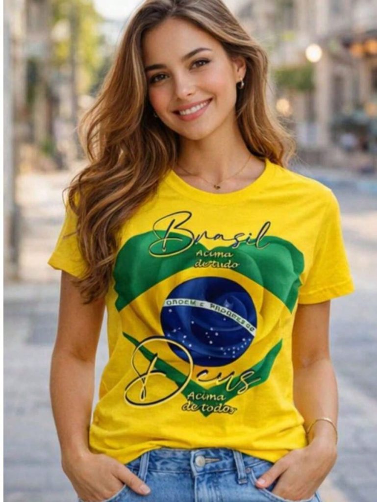 Camiseta 100% Algodão Premium Blusa T-shirt Copa Brasil Time Jogo