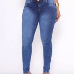 Calça Jeans Feminina Elástico No Cos Cintura Alta Com Lycra Empina Bumbum