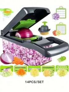 14 peças/Conjunto Cortador Multifuncional de Vegetais