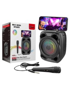 Caixa De Som Bluetooth Com Entrada Pra Microfone Led Usb Fm