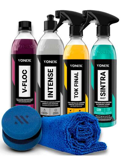 Kit Limpeza De Carro Completo Fácil E Prático Cera Shampoo Vonixx