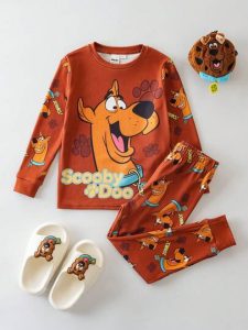 SCOOBY-DOO X SHEIN 2 peças/Conjunto Camiseta 