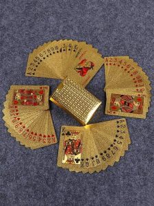 POKOJA LAND Cartas de Baralho Douradas de Luxo