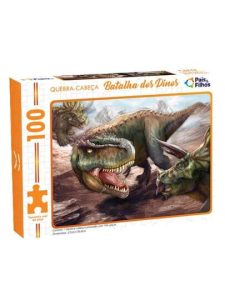 Quebra Cabeça 100 Peças Batalha dos Dinos / Dinossauro Infantil