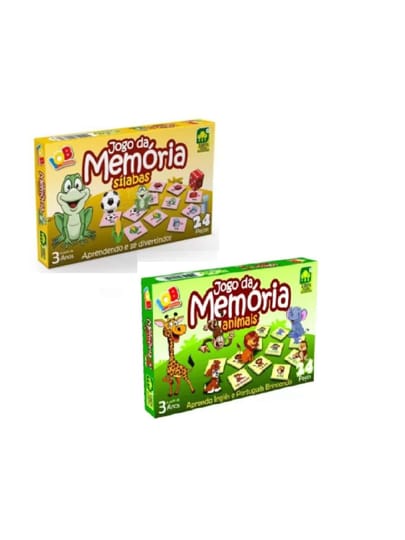 2 Jogos da Memória Animais + Silabas