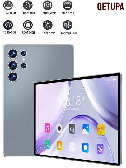 Qetupa Tablet PC Android 14 de 10,1 polegadas