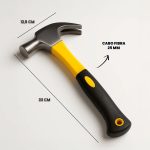Martelo Aço Forjado Resistente com Cabo de Fibra 25mm Profissional para Carpinteiro e Obra