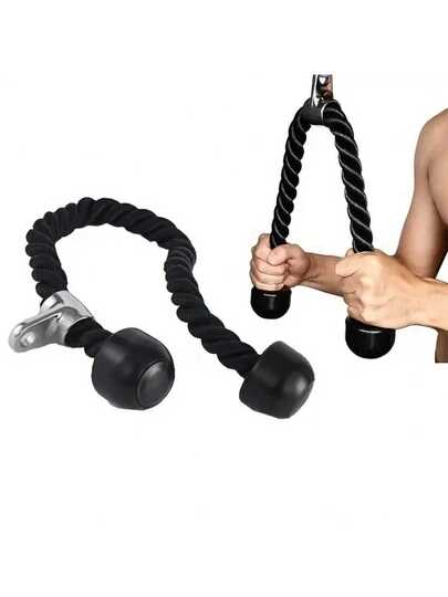 Puxador Triceps Corda Crossover Academia Profissional Preto Puxador Corda Biceps Triceps Academia
