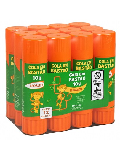 Cola Bastão Leo e Leo 10g – kit 12 unidades escolar