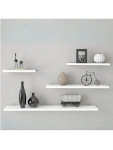4 Prateleiras Reta 20/30/40/50 Em MDF Branco Nicho Suporte Para Livros Decoração 12cm Profundidade