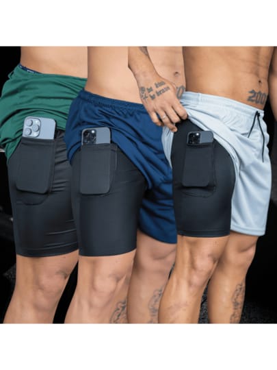 Kit 3 Bermudas 2 em 1 Cores Vivas Verão Ajuste Regular Cordão