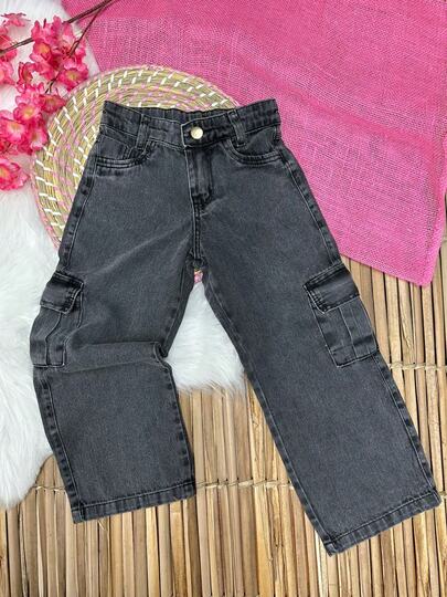 CALÇA FEMININA WIDE LEG CARGO INFANTIL