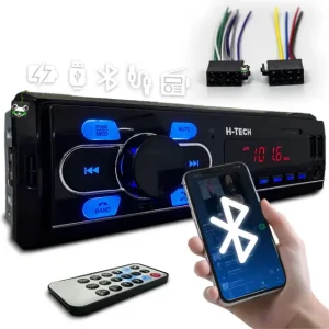 Rádio Mp3 Player Som Carro Automotivo Bluetooth Sd USB 1 Din – H-tech