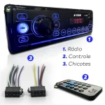Rádio Som Automotivo Mp3 C/ Bluetooth 2 Usb’s Aux Pen Drive – H-tech