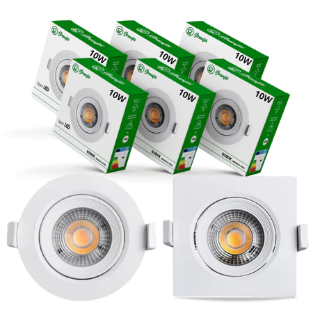 Kit 20 Luminária Spot Led 10w Embutir Direcionável Teto Branco 