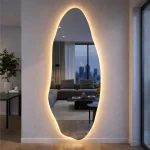 Espelho Lopazzi Corpo Inteiro Grande Organico LED 3 cores Industrial 150×60 Quarto Loja Sala