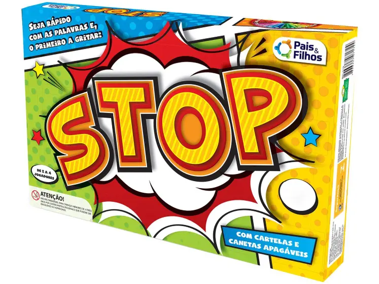Jogo de Stop Completo Infantil +7 Anos Diversão Lazer Entretenimento Pais e Filhos