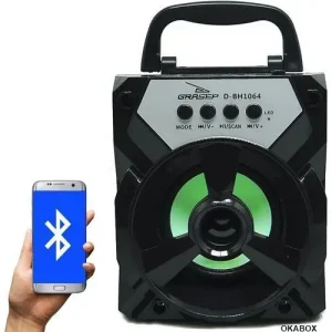 Caixa de som bluetooth e Pen Drive Portátil Usb Radio Fm – OKABOX