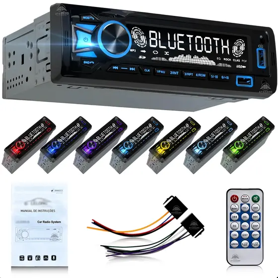 Radio Automotivo com Bluetooth Aparelho de Som potente Musica MP3 para carro entrada cartão – Lelong