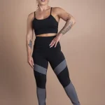 Conjunto Fitness Feminino Calça Legging Cintura Alta E Top Alcinha Cropped Moda Academia F7 NEW STYLE